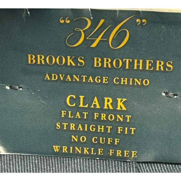 Brooks Brothers 346 Pants Mens 31X30 Blue Advantage Chino Clark Flat Front NWT - Picture 8 of 9